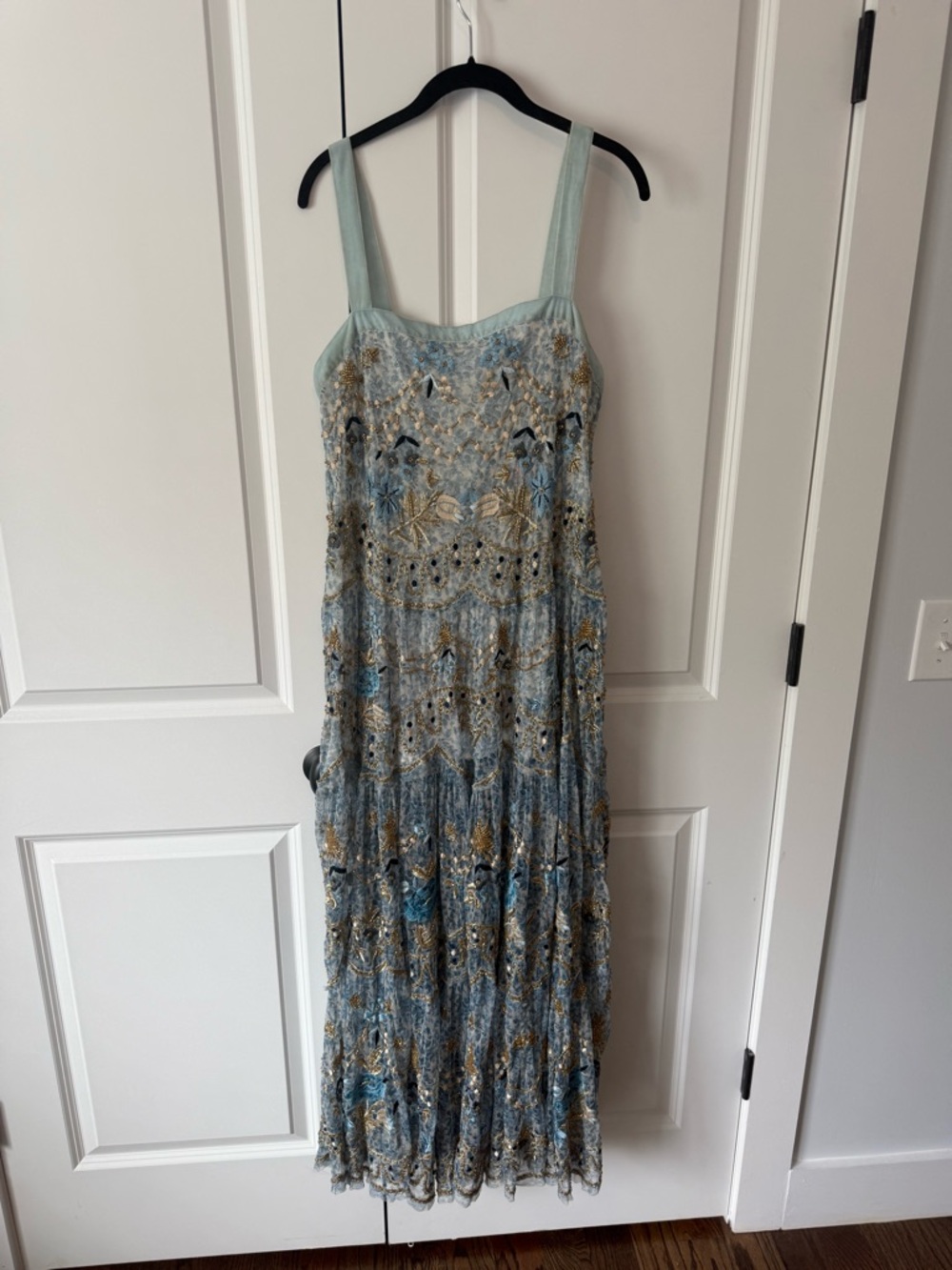 Free People Light Blue Floral Lace Maxi Dress - Picture 11 of 11